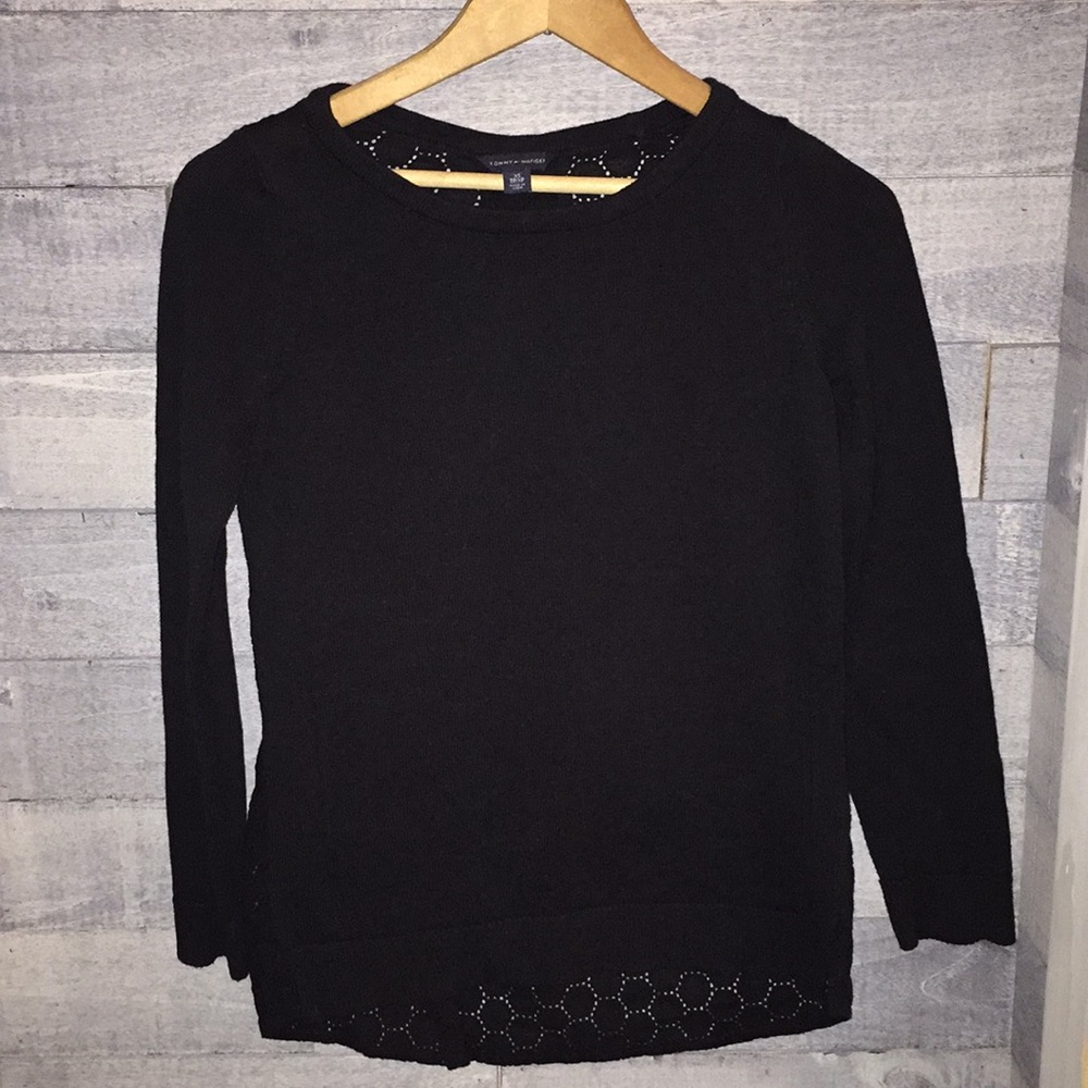 Tommy Hilfiger Sz XS Navy Lace back Long Sleeve